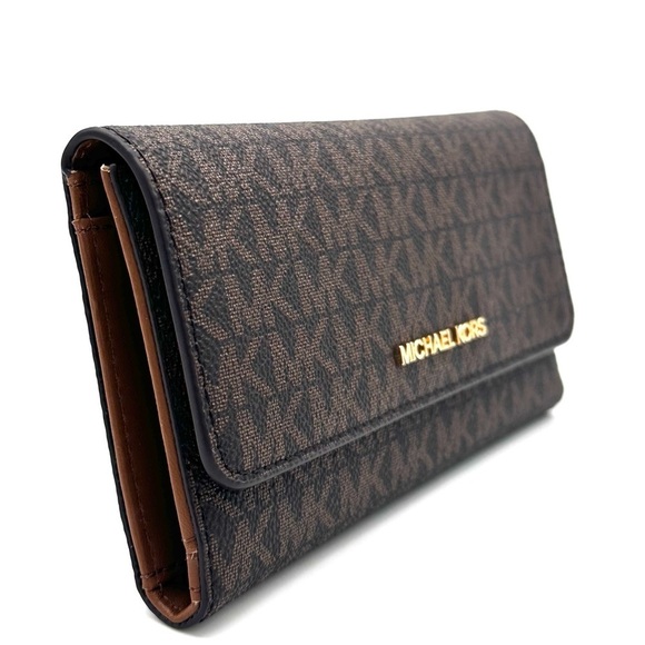 Michael Kors Large Trifold Wallet Brown - Picture 4 of 7